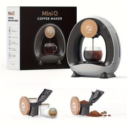 Single Serve Coffee Maker 2-in-1 K-Cup Compatible and Coffee Grounds - Mini Drip Coffee Machine 4-8oz Fast Brew for Home Office Travel Dorm, Compact Coffee and Tea Maker with Removable Tank Quiet Operation