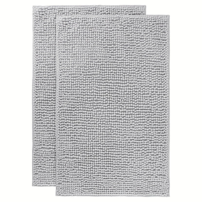 Chenille Bath Rug Extra Thick Soft Absorbent Non-Slip Bathroom Mat Machine Washable, Multiple Sizes & Colors
