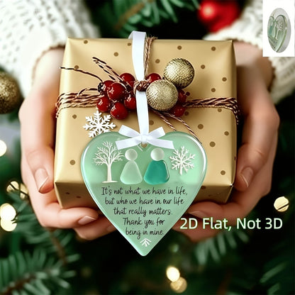 Acrylic Heart Friendship Ornaments 15 Pack – Heart-Shaped Sea Hanging Decor with Inspirational Quote, Christmas Tree Ornaments, Car Charm & Best Friend Gift Set