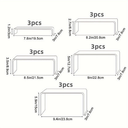Clear Acrylic Risers Display Stands Set Funko Pop Cupcake Jewelry