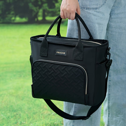 Insulated Lunch Bag Extra Large 11L Thermal Tote with Adjustable Shoulder Strap and Handle Hot Cold Food Carrier Beach Cooler Bag for Outdoor Picnic Work in Black Purple Green Grey