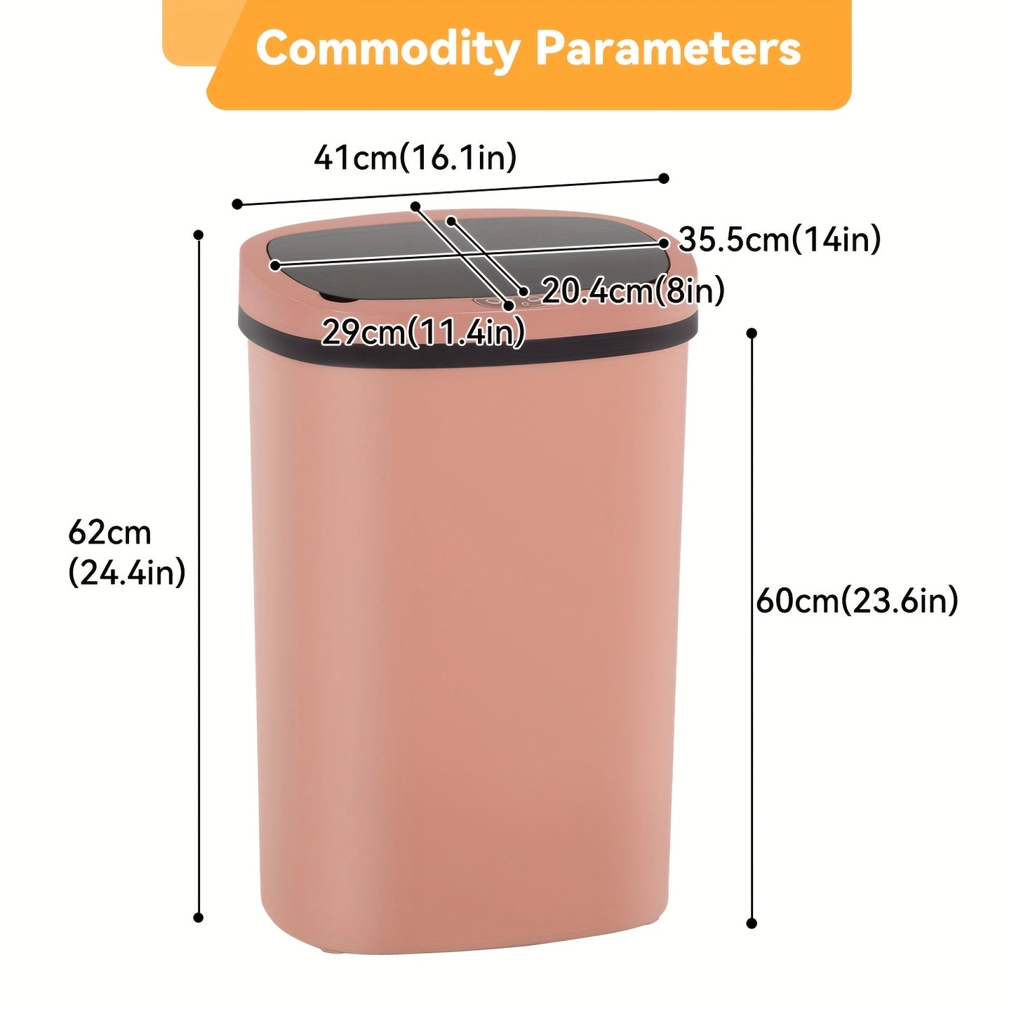 Touchless Motion Sensor Trash Can 13 Gallon 50L – Automatic Kitchen Garbage Can for Home Office Bedroom Living Room