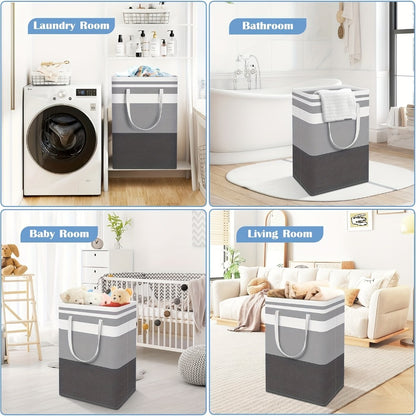 Collapsible Laundry Basket 3 Pack 75L – Freestanding Tall Clothes Hamper with Easy-Carry Handles for Bedroom, Bathroom, Family & Dorm – Large Capacity Folding Laundry Bin Set