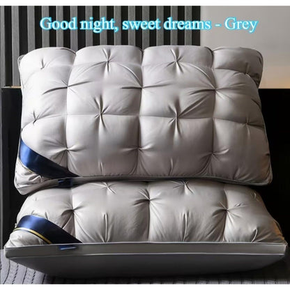 Hotel Quality Pillow Soft Polyester Fiber Bed Pillow with Zipper Closure for Deep Sleep Neck Support, Machine Washable All Season Pillow for Home Bedroom, White Grey 1 2 4 Pack