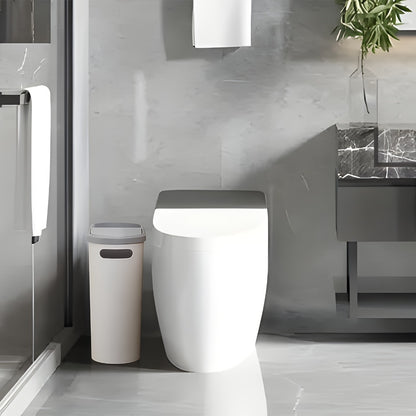 Small Bathroom Trash Can with Built-In Handles Rustproof Space Saving Plastic Waste Bin for Bathroom Laundry Office Includes Trash Bags
