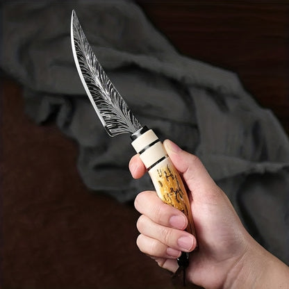 Butcher Knife Professional Bone-In Meat Cleaver Razor Sharp Blade with Patterned Design & Ergonomic Comfort Grip Handle – Heavy Duty Kitchen Chef Knife for Poultry & Meat Cutting