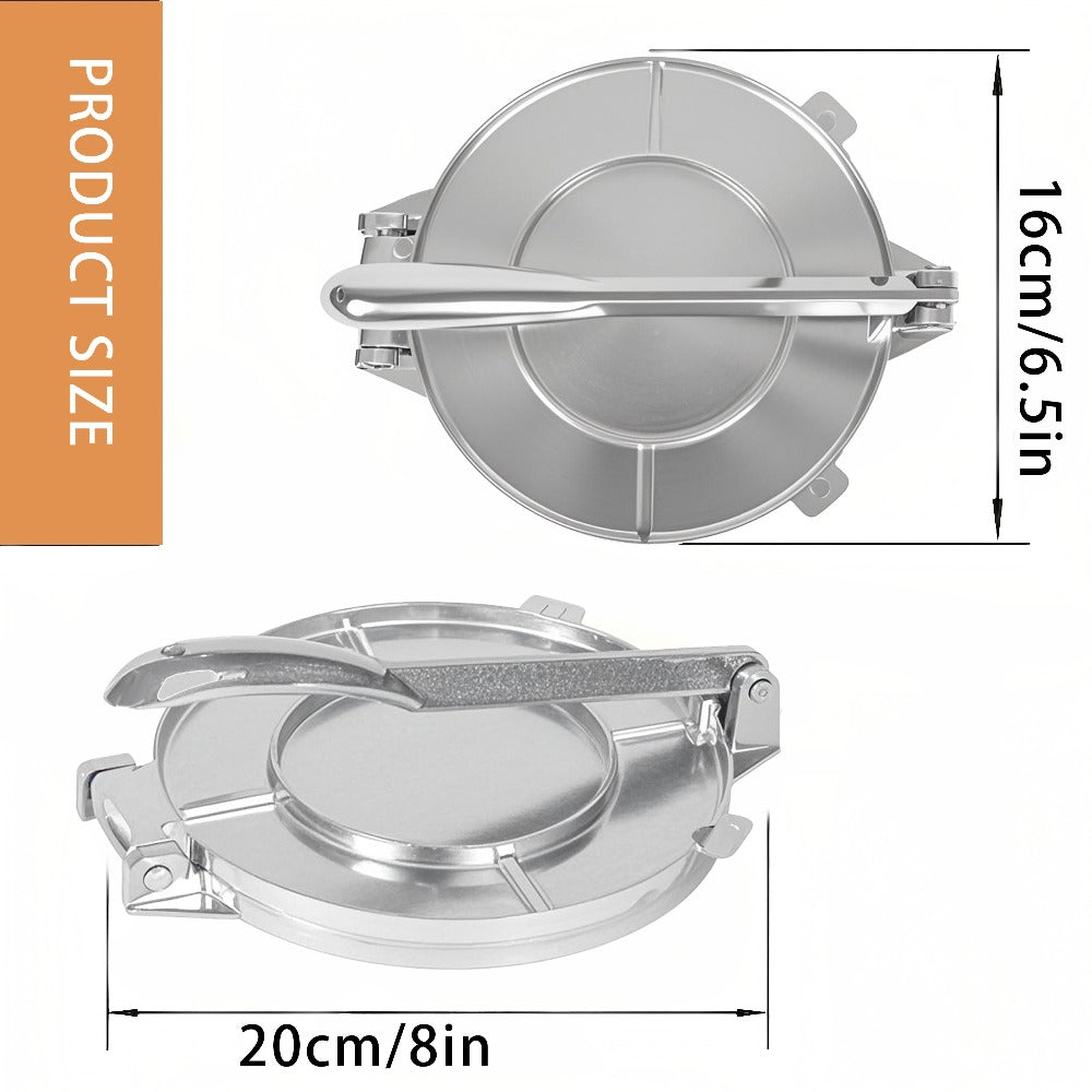 Tortilla Press & Dough Press – 6.5 & 8 Inch Professional Tortilla Maker for Flour & Corn Tortillas, Roti, Quesadilla, Dumpling Wrapper, Flatbread – Heavy Duty Cast Iron Style Kitchen Tool
