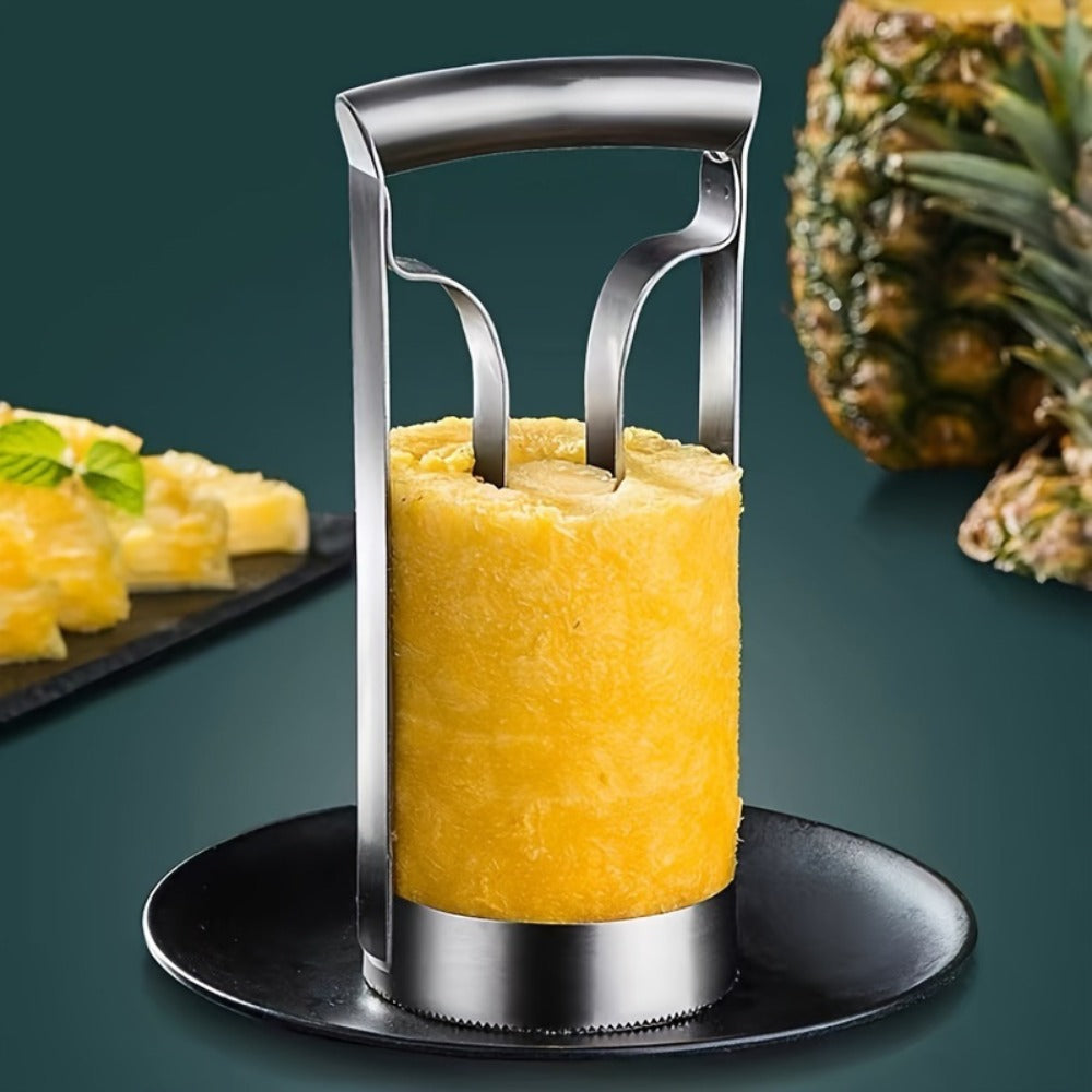 Pineapple Corer Slicer Stainless Steel – Easy One-Step Pineapple Cutter with Comfortable Grip for Home Kitchen Restaurant Use, Removes Core & Slices into Rings (1pc / 2pcs)
