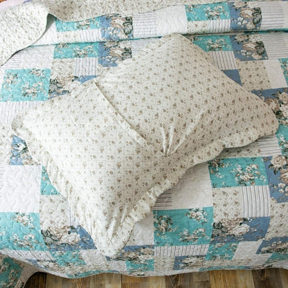Floral Quilt Set Lightweight Bedspread Coverlet 2 or 3-Piece, All Season Hypoallergenic Breathable Paisley Patchwork Print Quilt for Bedroom Guest Room Dorm RV Cabin, Twin Queen King, Shabby Chic