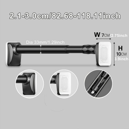Telescopic Curtain Rod No Drill 15.75"-196.85" Adjustable Shower Curtain Rod 33mm for Large Windows