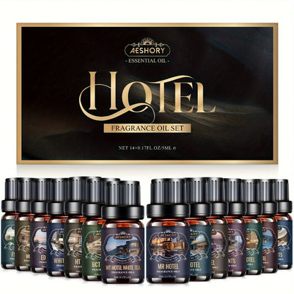 Essential Oil Diffuser Gift Set 14 Pcs – Luxury Fragrance Oils for Diffuser, Candle Making & Aromatherapy | Hotel Collection Scents