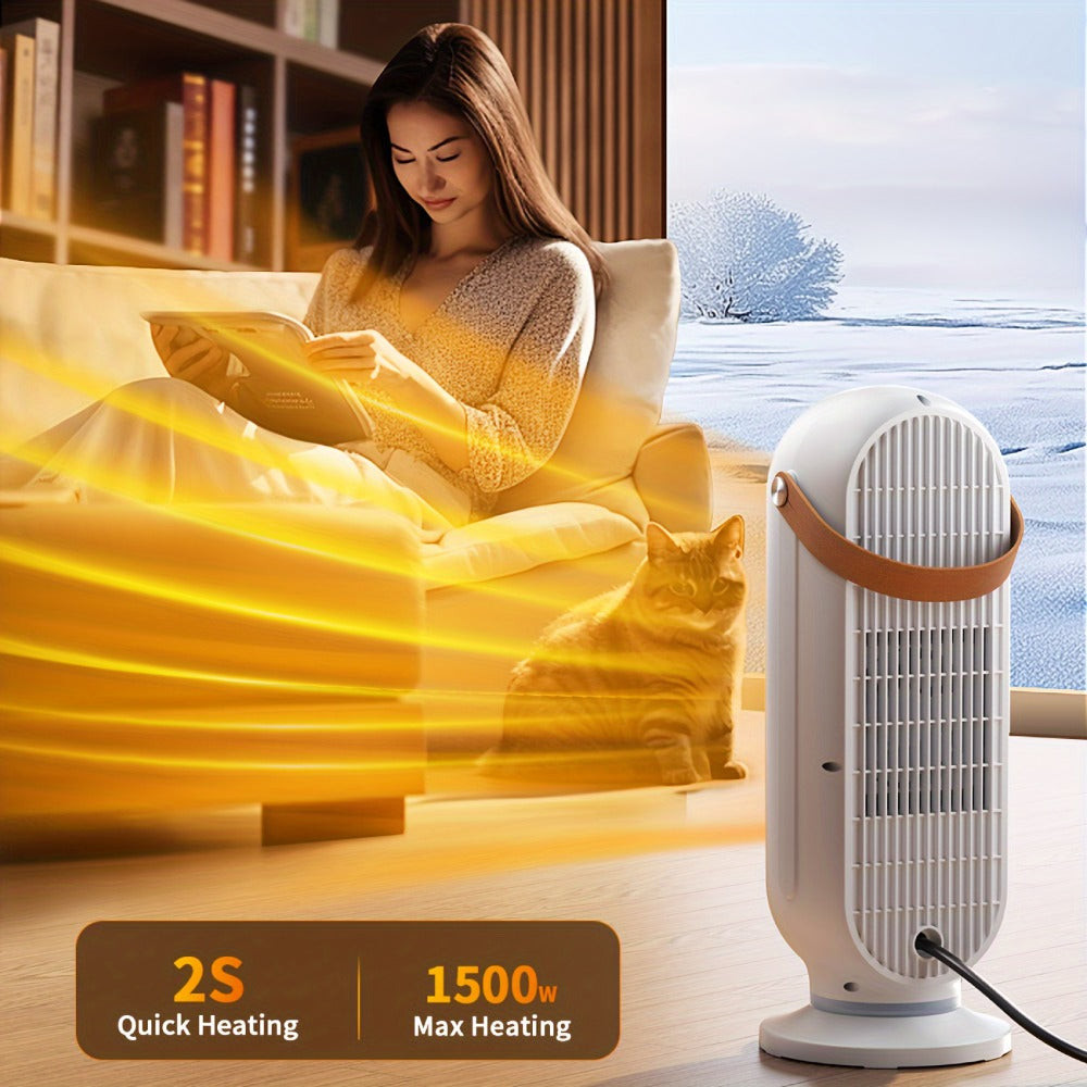 Space Heater 1500W with Remote Control & Digital Display – Portable Electric Heater for Indoor Use, 90° Oscillation, Overheat Protection, Ultra-Quiet Room Heater for Bedroom, Office & Home