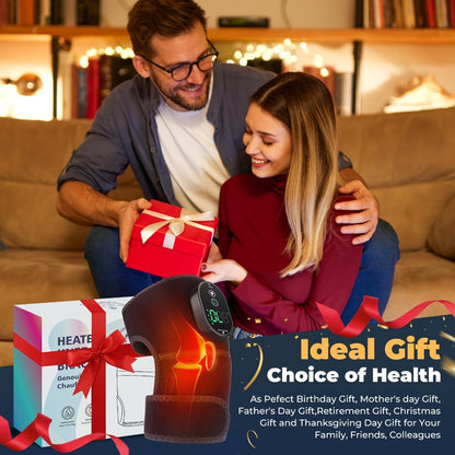 Heated Knee Massager with Heat and Vibration Massage – Wireless Portable Electric Knee Brace Wrap for Pain Relief, Arthritis, Joint Stiffness – 3-in-1 Shoulder Elbow Knee Heating Pad, Gift for Elderly