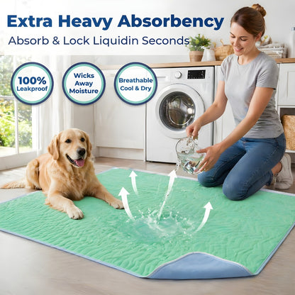 Washable Reusable Underpads 36x36 Inch Extra Heavy Absorbency Waterproof Bed Pads for Adults Kids and Elderly Quick Drying Leak-Proof Mattress Protector Pee Pads for Dogs and Puppies Couch Sofa Floor Protection