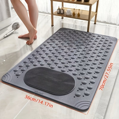 Non-Slip Bath Mat with Massage Buttons - PVC Shower Mat with Polka Dot Pattern, 0.35" Thick Rectangular Bathroom Safety Mat | Anti-Slip Bathtub Mat for Shower, Tub & Bathroom Floor | Multiple Colors