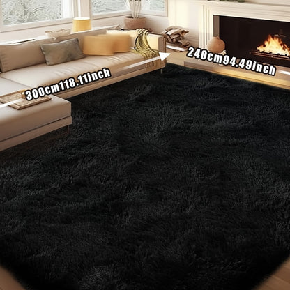 Fluffy Rug Plush Soft Indoor Carpet Non-Slip for Living Room Bedroom Hallway Runner Nursery Kids Play Area — Tie Dye & Solid Colors Multiple Sizes