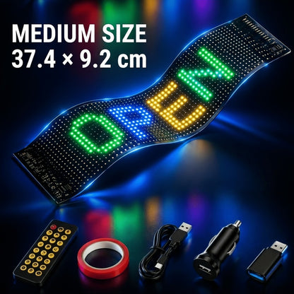 Programmable LED Sign – Flexible Matrix Display with App Control, Custom Text & Animations, Music Sync, USB Powered LED Panel for Bedroom Decor Store Window Business Display (3 Sizes)