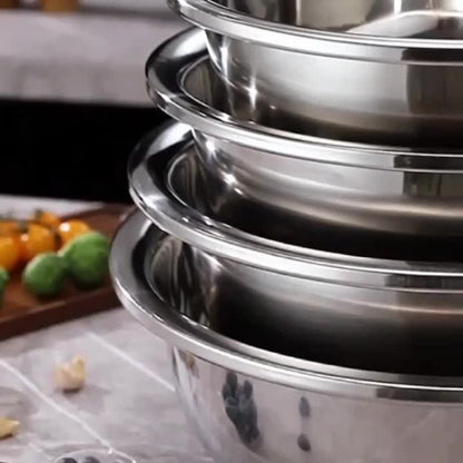 Large Stainless Steel Mixing Bowl | 304 Heavy-Duty Salad & Wash Basin, Hammer Finish, Non-Slip Base, Rounded Edges – Kitchen, Laundry, Utility Sink, Commercial & Home Use