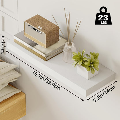 Floating Wall Shelves Set – Wooden Wall-Mounted Shelves for Living Room, Kitchen & Bathroom (2/4/6pcs, 15.7"/19.7"/22")