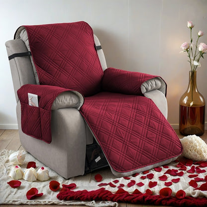 Recliner Chair Cover Waterproof Non-Slip Sofa Slipcover with Pocket Pet Scratch Resistant Washable Furniture Protector for Living Room Multiple Colors