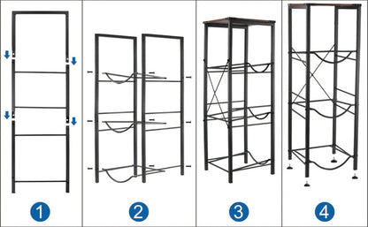 Water Jug Holder 5 Gallon 3-Tier Standing Shelf | Water Bottle Rack Organizer for Kitchen Office Living Room