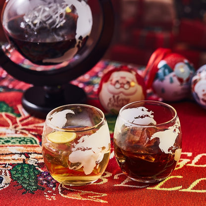 Whiskey Decanter Set with Glasses and Wooden Stand Ball Globe 28oz or Sailboat 44oz Etched Crystal Glass Cups for Whiskey Bourbon Scotch Birthday Wedding Anniversary Gift
