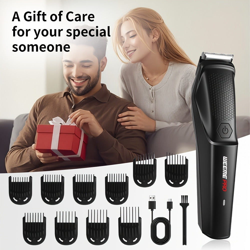 Beard Trimmer for Men Cordless Hair Clipper Electric Shaver Facial Mustache Body Hair Grooming Kit USB Rechargeable All-in-One Grooming Tool Gift for Men Black