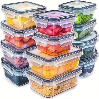 Food Storage Containers with Flip Top Lids - Leak Proof Microwave and Dishwasher Safe Plastic Lunch Boxes for Pantry Travel and Outdoor Use, Large Capacity Sets of 28, 44 or 54 Pieces with Labels and Marker Included