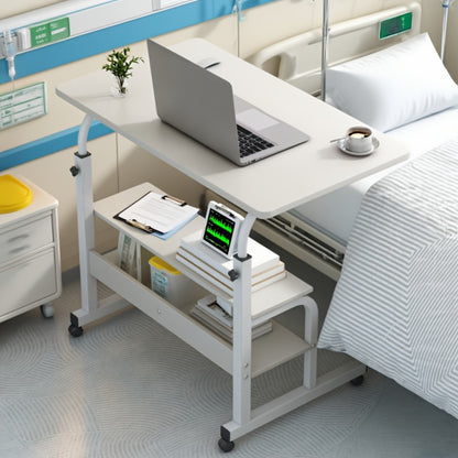Overbed Table with Casters Adjustable Height – Bedside Nursing Table for Hospital & Home Care, Rolling Laptop Desk for Elderly & Patients, Meal Tray Stand, Multiple Colors