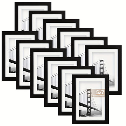 Picture Frames Set of 12/24 Black Multi Photo Frames Collage for Wall and Tabletop Display, 4x6 5x7 8x10 Inch Photo Board for Home School Office Halloween Christmas Decor