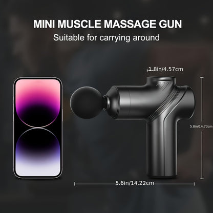 Portable Percussion Massage Gun – Ultra-Quiet Motor, 4 Massage Heads & 6 Adjustable Speeds | Handheld Deep Tissue Massager for Muscle Relaxation, Post-Workout Recovery & Full-Body Relief