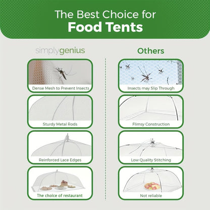 Pop-Up Mesh Food Covers for Outdoor Use - Large Collapsible Tent Covers for Picnic, BBQ, Buffet & Gatherings (3pcs / 9pcs)