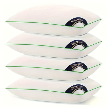 Hotel Quality Sleep Pillows Firm Support Cool-to-Touch Fiber Fill 2/4 Pack - Back Stomach Side Sleeper Pillow Set Soft Breathable Bed Pillows Standard Queen King Size