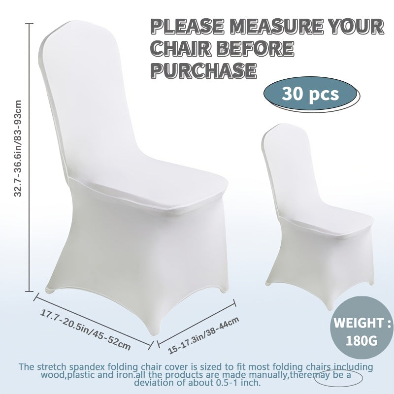 Spandex Chair Covers Bulk, Elastic Stretch Universal Fit Banquet Chair Protectors — Machine Washable Wedding Chair Covers for Weddings, Parties, Banquets & Events | Black & White | 30-150 Pack