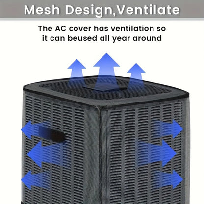 Outdoor AC Unit Cover Heavy Duty Waterproof Central Air Conditioner Cover with Mesh Vent Adjustable Straps UV Rain Snow Debris Bug Leaf Protection XS M L