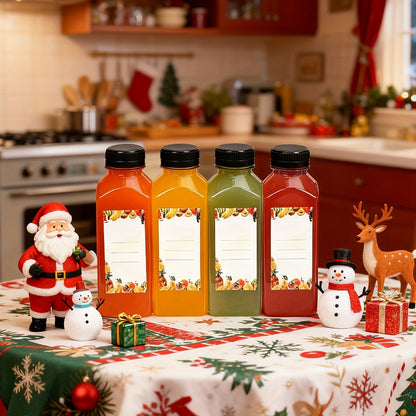 Plastic Juice Bottles with Lids - Clear Reusable Drink Containers for Juice Smoothies Water and Beverages, Available in 12oz and 16oz in Sets of 20, 36, 56 or 100, Includes Funnel and Cleaning Brush