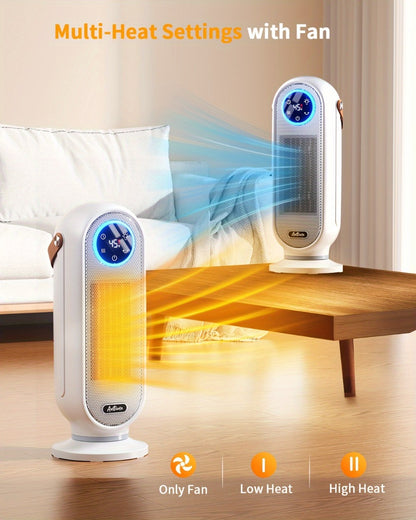 Space Heater 1500W with Remote Control & Digital Display – Portable Electric Heater for Indoor Use, 90° Oscillation, Overheat Protection, Ultra-Quiet Room Heater for Bedroom, Office & Home