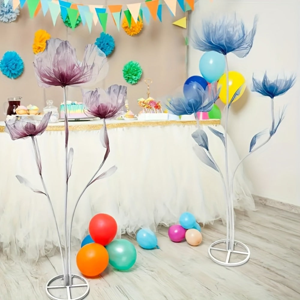 Artificial Silk Peony Flowers Giant Set of 3 Large Fake Flowers with Base & Branches for Wedding, Birthday Party, Home Decor & Window Display – 8 Colors
