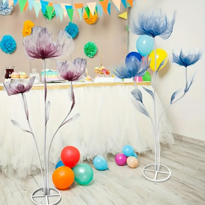 Artificial Silk Peony Flowers Giant Set of 3 Large Fake Flowers with Base & Branches for Wedding, Birthday Party, Home Decor & Window Display – 8 Colors