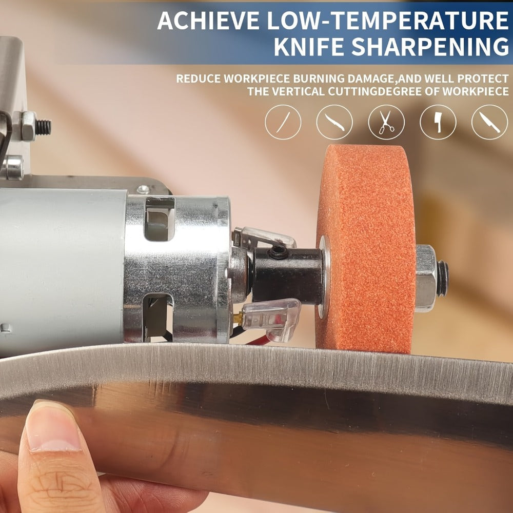 Electric Bench Grinder & Knife Sharpener - 15° Angle 7-Speed Tabletop Sanding Machine for Woodworking, Metal Grinding & Knife Making