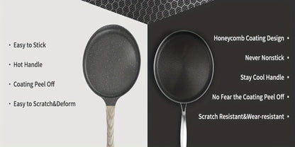 Stainless Steel Crepe Pan 11 Inch Dual Honeycomb Non-Stick PFOA-Free with Lid – Triply Steel Pancake Griddle for Tortillas | Induction Gas Electric Ceramic Compatible Home Camping BBQ Cookware