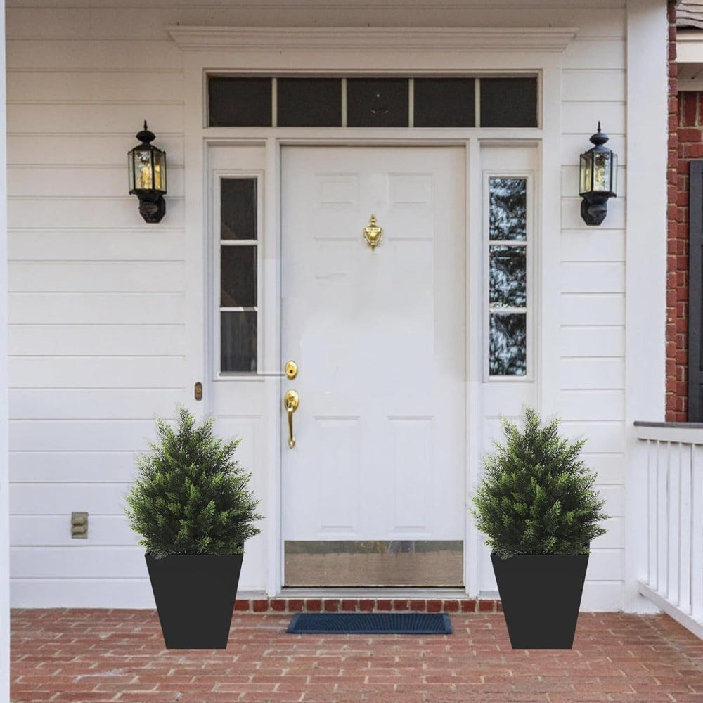 Artificial Cedar Topiary Tree UV Resistant – Potted Fake Cypress Tree for Front Porch, Entryway & Living Room – Evergreen Faux Cedar Plant for Indoor Outdoor Home Decor, Yard & Garden – 2FT 3FT 1 or 2 Pack