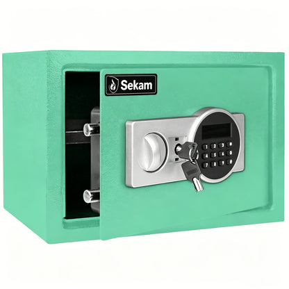 Fireproof Home Safe Box with Digital Keypad and Key Lock Heavy Duty Steel Security Safe for Money Documents Valuables Jewelry Passports 0.23 0.8 1.5 2.2 Cubic Feet Multiple Colors with Cash Bag