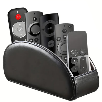 Faux Leather Desktop Organizer 5 Compartments – Multifunctional Remote Control Holder Caddy, Pen Holder Storage Box for Remote Controls, Pens, Eyeglasses, Makeup Brushes & Office Stationery, 10 Styles