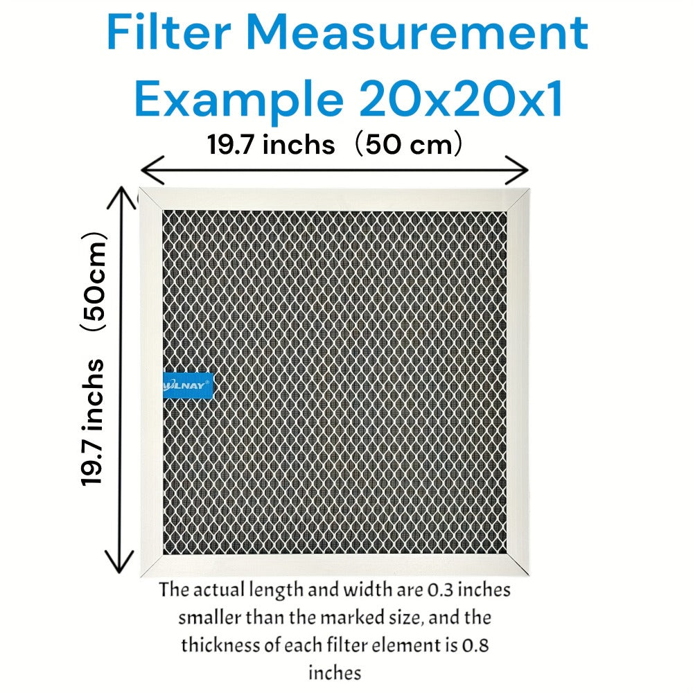 Washable Reusable Electrostatic HVAC Air Filter MERV 8, Permanent AC Furnace Filter with Static Electricity Filtration, Easy Install, Improves Airflow and Indoor Air Quality, Multiple Sizes