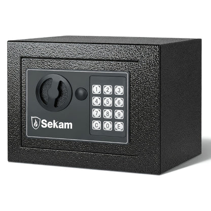 Fireproof Home Safe Box with Digital Keypad and Key Lock Heavy Duty Steel Security Safe for Money Documents Valuables Jewelry Passports 0.23 0.8 1.5 2.2 Cubic Feet Multiple Colors with Cash Bag