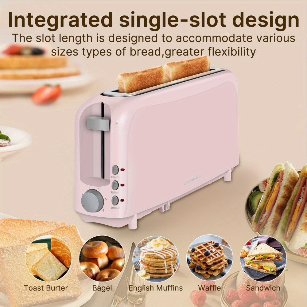 2-Slice Toaster – 6 Shade Settings, Cancel, Reheat & Defrost Functions, Removable Crumb Tray, 750W Compact Design for Bread, Waffles & Bagels, Available in Red, White, Black, Yellow, Pink & Blue