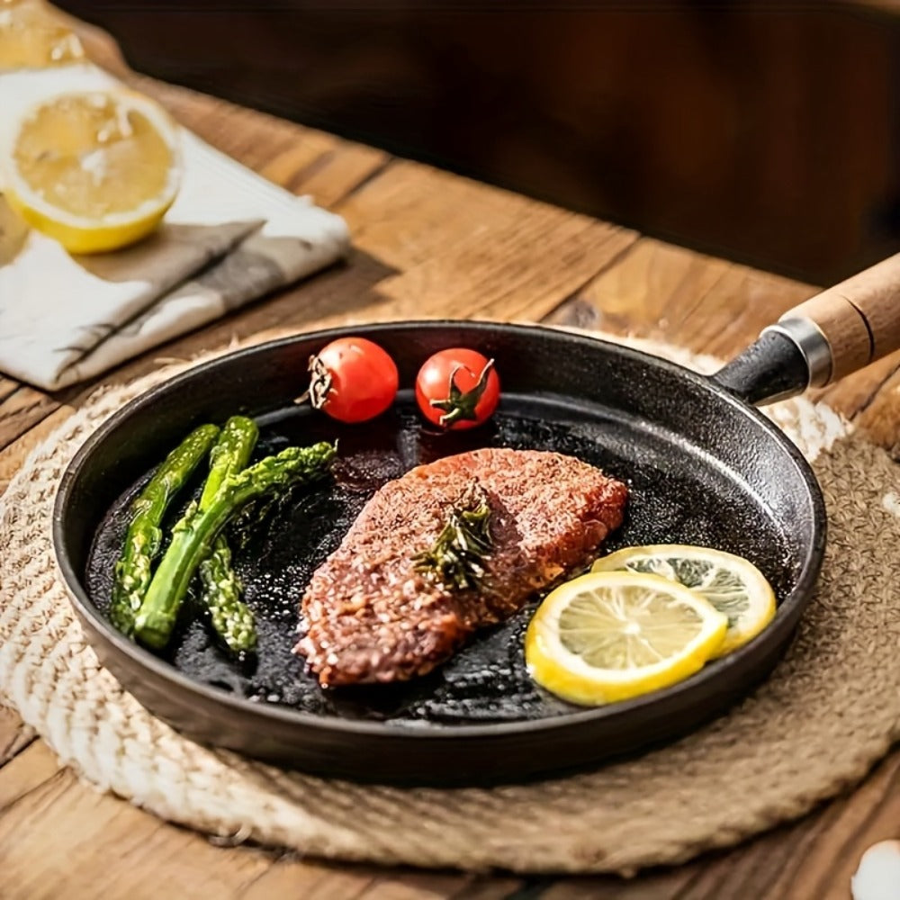 Cast Iron Skillet Non-stick Flat Pan 8.27/9.45/10.63 Inch for Pancakes Eggs & Crepes – Induction Gas Campfire Compatible Breakfast Griddle Pan for Indoor Outdoor Cooking