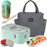 Green - Lunch Box + Salad Cup + Meal Bag