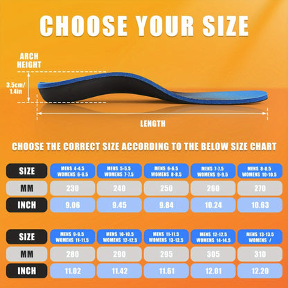 Arch Support Insoles for Men & Women, Heavy Duty Orthotic Shoe Inserts for Flat Feet, Plantar Fasciitis & Overpronation, Shock Absorbing Breathable Insoles for Work Boots, Running, Hiking, Standing All Day – 6 Sizes